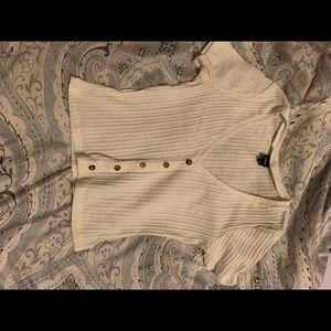 White V-neck cropped top